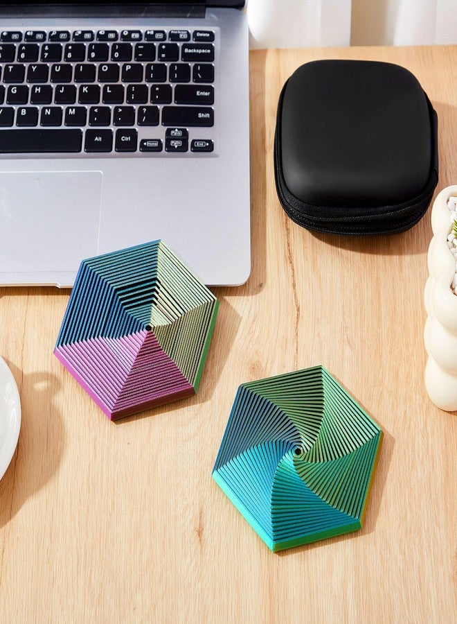 Seenelling 2 Pcs Fractal Fidget Hexagon 4.72 Inch 3D Printed Anti Stress Sensory Tool for Adults Mindful Meditation Tool Geometric Hexagon Spiral for Anxiety Relief Christmas Birthday Gift(Multicolor) - Image 5